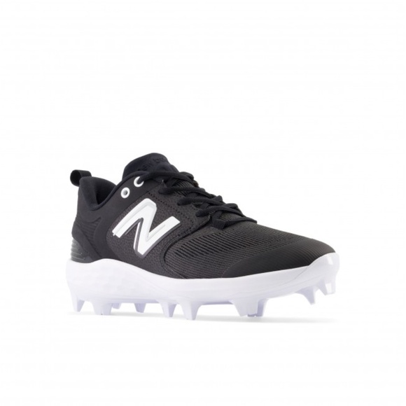 Mens New Balance Fresh Foam 3000 v6 Molded Cleats, Black/White. PL3000K6